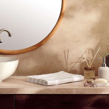 منشفة يد مخططة إمبريال من بان هوم، 50×90 سم، رغوية بيضاء