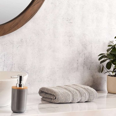 Pan Home Chicago Textured 650 GSM 4Pk Fingertip Towel 30X30cm - Frost Grey