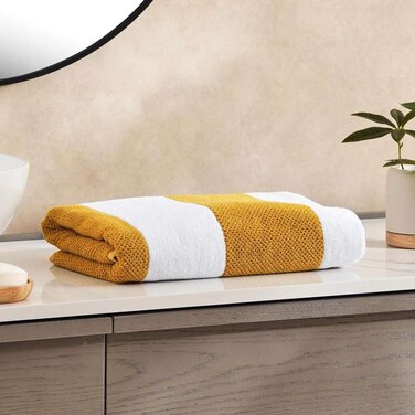 Pan Home Chicago Textured Stripe 650 GSM Bath Towel 70X140cm - Dark Horseradish