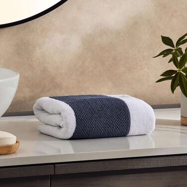 Pan Home Chicago Textured Stripe 650 GSM Hand Towel 50X90cm - Ocean