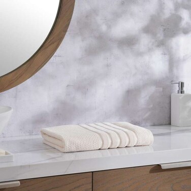 منشفة حمام بينيلوب المزخرفة من بان هوم، ٥٠٠ جرام/م²، ٧٠×١٤٠ سم، كريمية