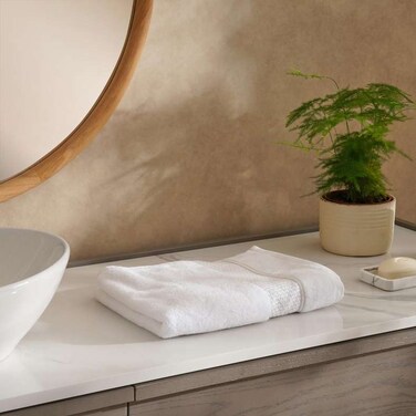 Pan Home Heavensoft 630 GSM Premium Turkish Cotton Zero Twist Hand Towel 50X90cm - White