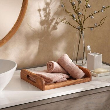 Pan Home Heavensoft 630 GSM Premium Turkish Cotton Zero Twist 4Pk Fngertip Towel 30X30cm - Rose