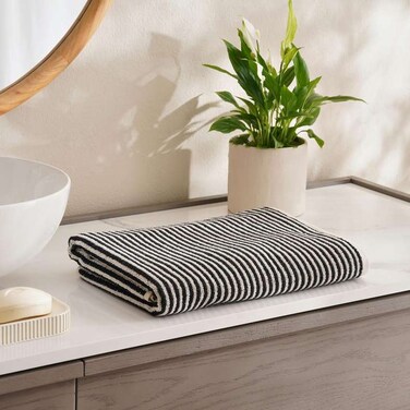 Pan Home Mirage Stripe Bath Towel 70X140cm - Black