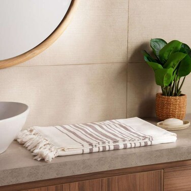 منشفة حمام أناضولية مخططة من بان هوم - 90×180 - أنثراسايت