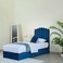 Pan Home Anna Single Bed Velvet Blue 120X200cm