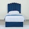 Pan Home Anna Single Bed Velvet Blue 120X200cm