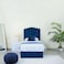 Pan Home Anna Single Bed Velvet Blue 120X200cm