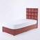 سرير فردي من بان هوم أولغا مخملي وردي 90×200 سم