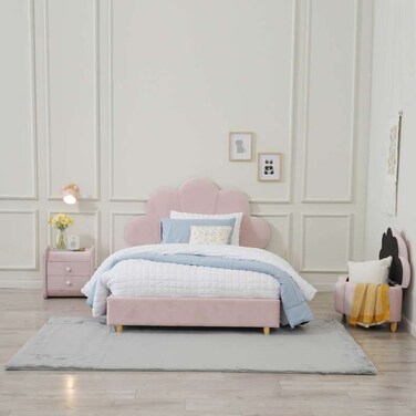 سرير فردي للأطفال بتصميم أميرة زهرية من بان هوم، 90 × 190 سم