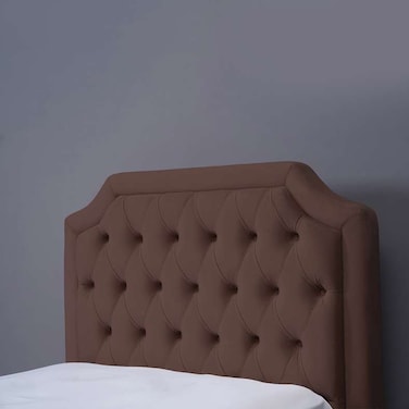 لوح رأس سرير أندروميدا من بان هوم مخملي بني طول 90 سم/ارتفاع 125 سم