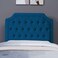 لوح رأس سرير أندروميدا من بان هوم مخملي أزرق طول 120 سم وارتفاع 125 سم