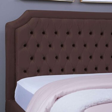 لوح رأس سرير أندروميدا من بان هوم مخملي بني طول 160 سم/ارتفاع 125 سم