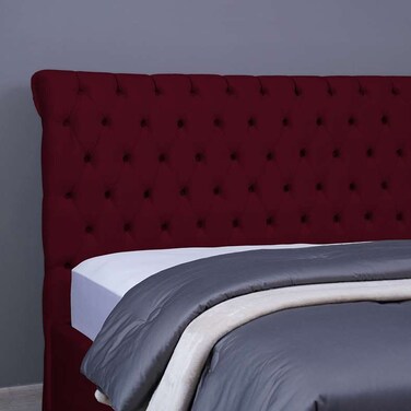 Pan Home Aurora Headboard Velvet Maroon L-200/H-125cm