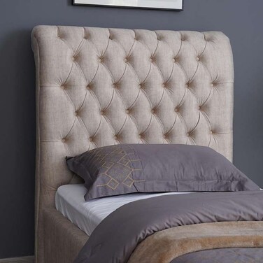 لوح رأس السرير أورورا من بان هوم، لون بيج شانيل، طول 120 سم وارتفاع 125 سم