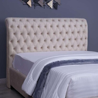 لوح رأس السرير أورورا من بان هوم، لون بيج شانيل، طول 160 سم وارتفاع 125 سم