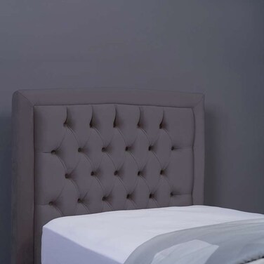 لوح رأس سرير بيانكا من بان هوم مخملي رمادي طول 90 سم/ارتفاع 125 سم