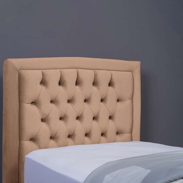 لوح رأس سرير بيانكا من بان هوم مخملي ذهبي طول 100 سم وارتفاع 125 سم