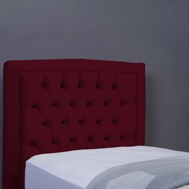 لوح رأس سرير بيانكا من بان هوم مخملي كستنائي اللون، طول 100 سم وارتفاع 125 سم