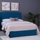 لوح رأس سرير بيانكا من بان هوم مخملي أزرق طول 140 سم وارتفاع 125 سم