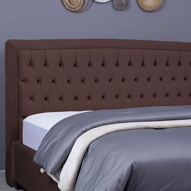 Pan Home Bianca Headboard Velvet Brown L-200/H-125cm
