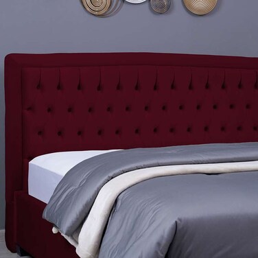 Pan Home Bianca Headboard Velvet Maroon L-200/H-125cm