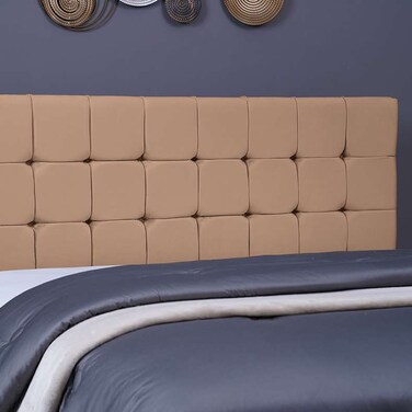 لوح رأس السرير هيرمونيا من بان هوم مخملي ذهبي طول 200 سم وارتفاع 125 سم