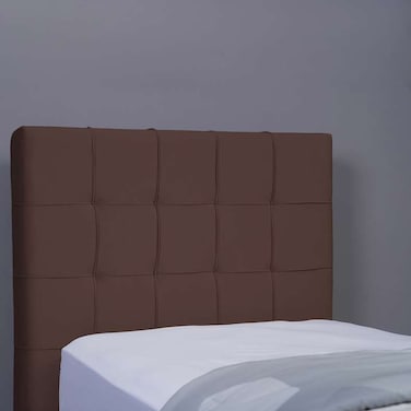 لوح رأس سرير هيرمونيا من بان هوم مخملي بني طول 100 سم وارتفاع 125 سم