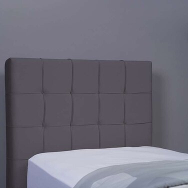 لوح رأس سرير هيرمونيا من بان هوم مخملي رمادي اللون، طول 120 سم وارتفاع 125 سم