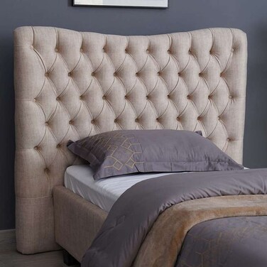 لوح رأس سرير مارس من بان هوم، لون شانيل بيج، طول 90 سم وارتفاع 125 سم