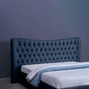 لوح رأس سرير مارس من بان هوم، شانيل، أزرق داكن، طول 180 سم وارتفاع 125 سم