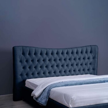 لوح رأس سرير مارس من بان هوم، شانيل، أزرق داكن، طول 200 سم وارتفاع 125 سم