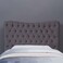 لوح رأس سرير مارس من بان هوم مخملي رمادي اللون، طول 120 سم وارتفاع 125 سم