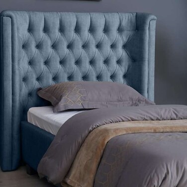 لوح رأس سرير نبتون من بان هوم، لون أزرق مخضر، طول 100 سم وارتفاع 125 سم