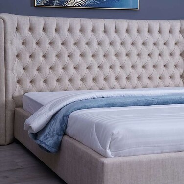 لوح رأس السرير نبتون من بان هوم، شانيل بيج، طول 180 سم وارتفاع 125 سم