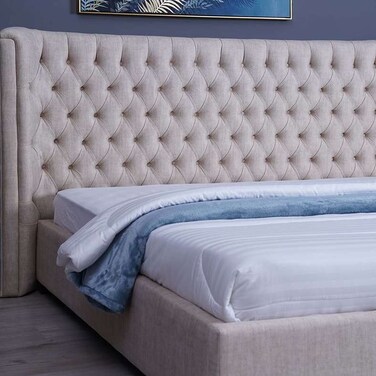 لوح رأس سرير نبتون من بان هوم، شانيل بيج، طول 200 سم وارتفاع 125 سم