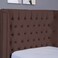 لوح رأس سرير نبتون من بان هوم مخملي بني طول 120 سم وارتفاع 125 سم