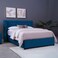 لوح رأس سرير نبتون من بان هوم مخملي أزرق طول 140 سم وارتفاع 125 سم