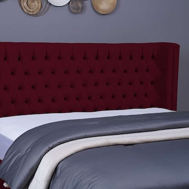 لوح رأس سرير نبتون من بان هوم مخملي كستنائي اللون، طول 180 سم وارتفاع 125 سم