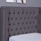 لوح رأس سرير نبتون من بان هوم مخملي رمادي اللون، طول 120 سم وارتفاع 125 سم