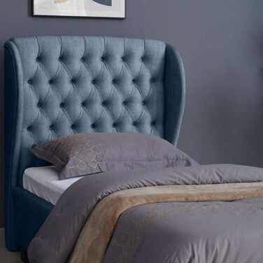 لوح رأس السرير بلوتو من بان هوم، شانيل، أزرق مخضر، طول 90 سم/ارتفاع 125 سم