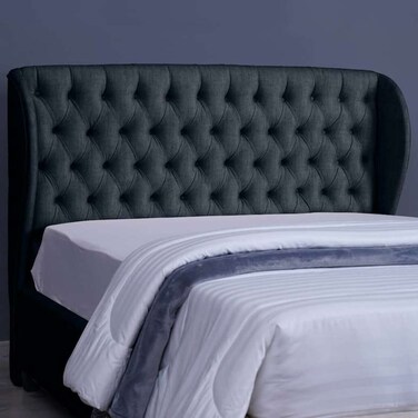 لوح رأس السرير بلوتو من بان هوم شانيل، رمادي غامق، طول 160 سم وارتفاع 125 سم