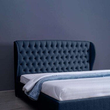 لوح رأس السرير بان هوم بلوتو شانيل أزرق داكن - طول 200 سم وارتفاع 125 سم