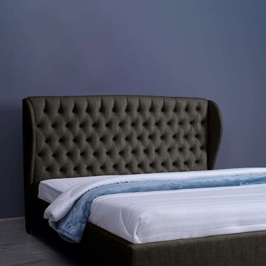 لوح رأس سرير بلوتو من بان هوم، شانيل، بني فاتح، طول 200 سم وارتفاع 125 سم