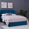 لوح رأس السرير بلوتو من بان هوم مخملي أزرق طول 140 سم وارتفاع 125 سم