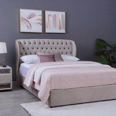 Pan Home Pluto Headboard Velvet Beige L-140/H-125cm