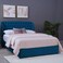لوح رأس السرير بلوتو من بان هوم مخملي أزرق طول 150 سم وارتفاع 125 سم