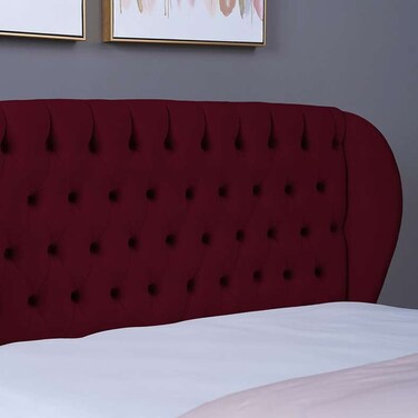 لوح رأس السرير بلوتو من بان هوم مخملي كستنائي اللون، طول 150 سم وارتفاع 125 سم