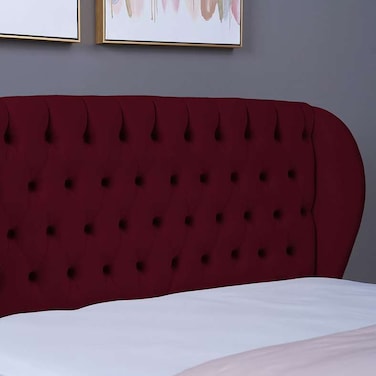 لوح رأس السرير بلوتو من بان هوم مخملي كستنائي اللون، طول 180 سم وارتفاع 125 سم