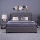 لوح رأس السرير بلوتو من بان هوم مخملي رمادي اللون، طول 200 سم وارتفاع 125 سم
